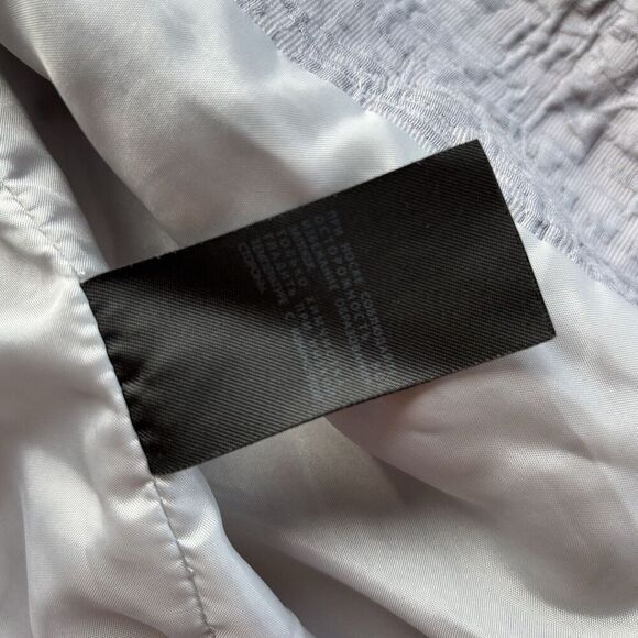 ALL SAINTS PAYTON Bomber Jacket Embossed Gray Snap Sz 2 lightweight Italian - Picture 11 of 11